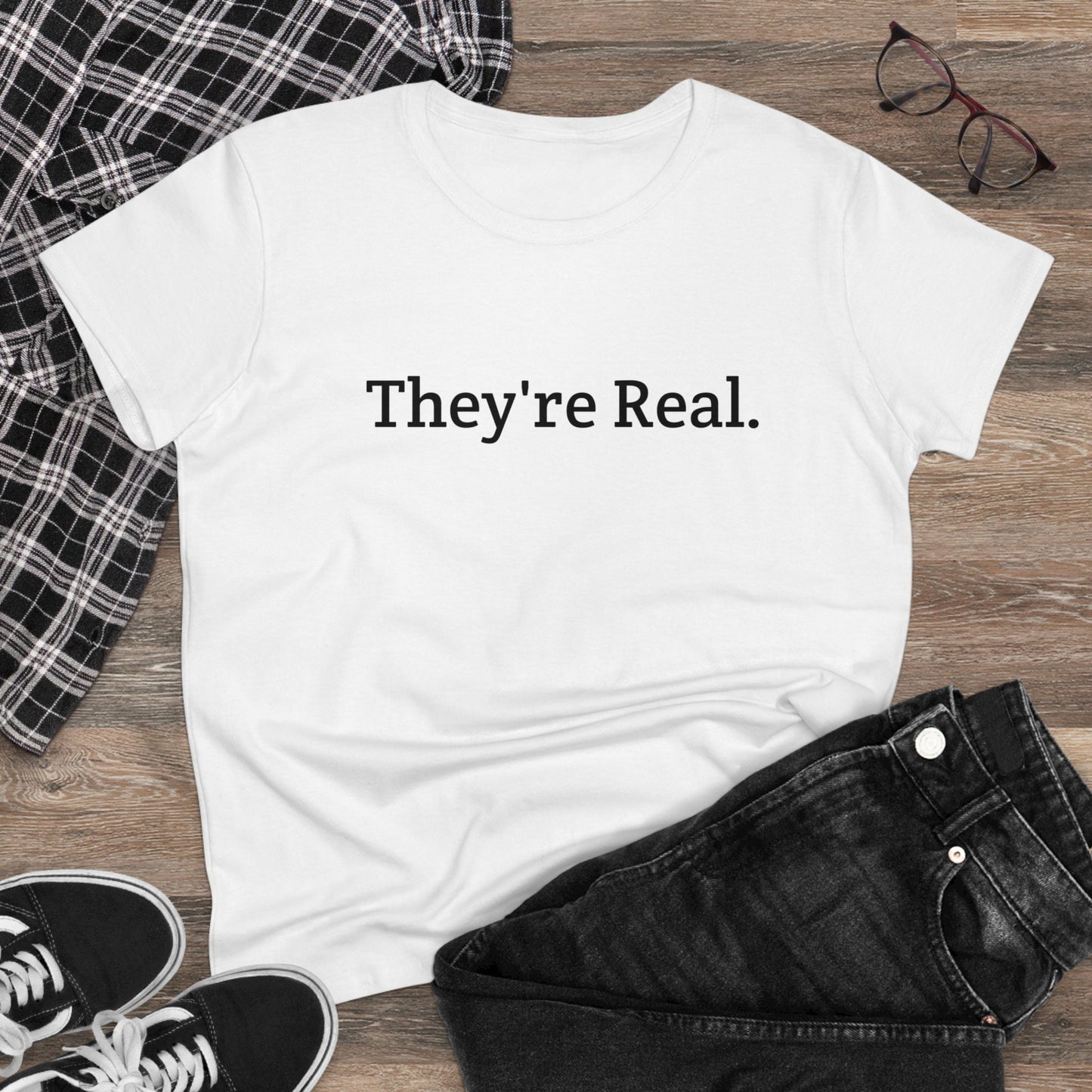 "They're Real." Women's Midweight Cotton Tee