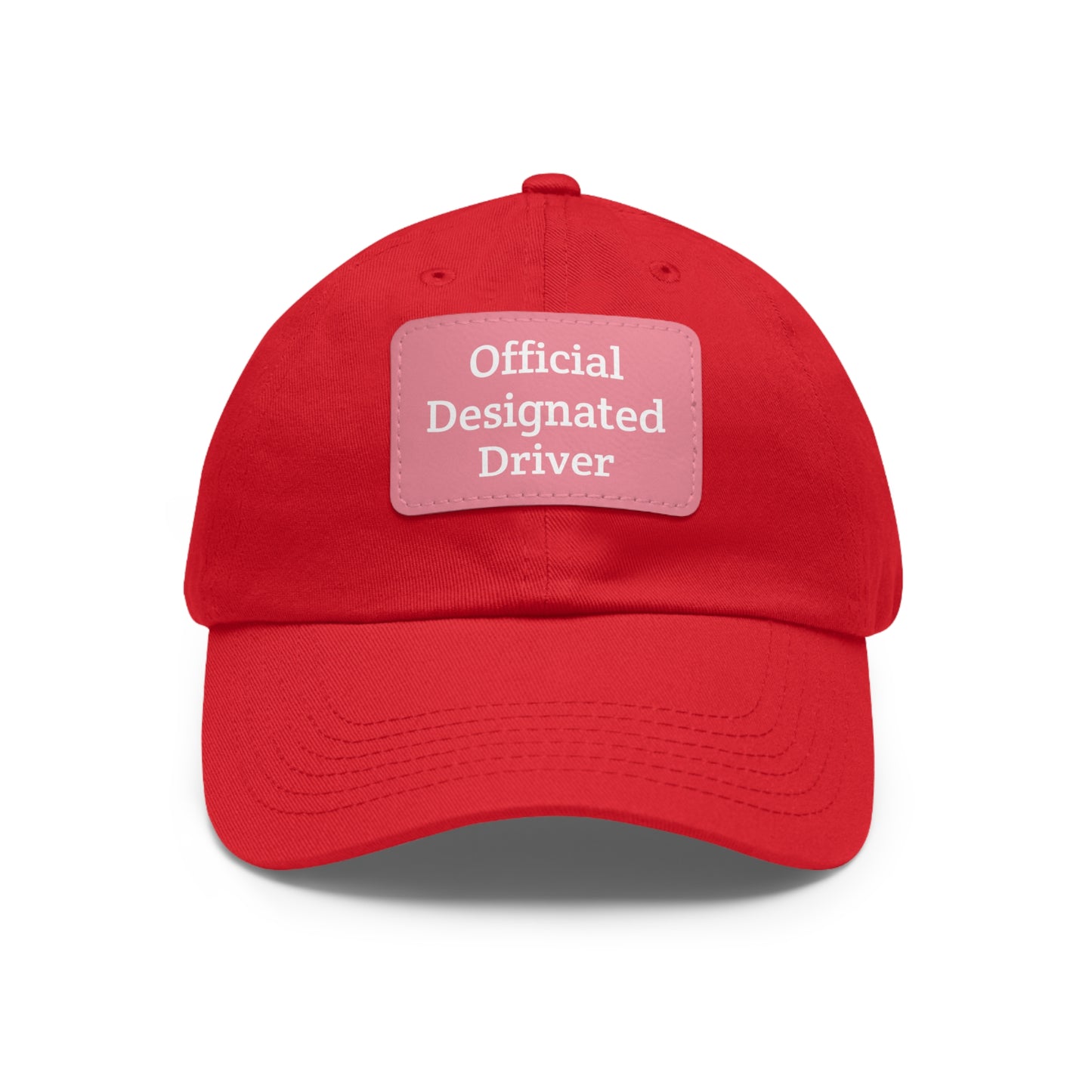 "Official Designated Driver" Dad Hat with Leather Patch (Rectangle)