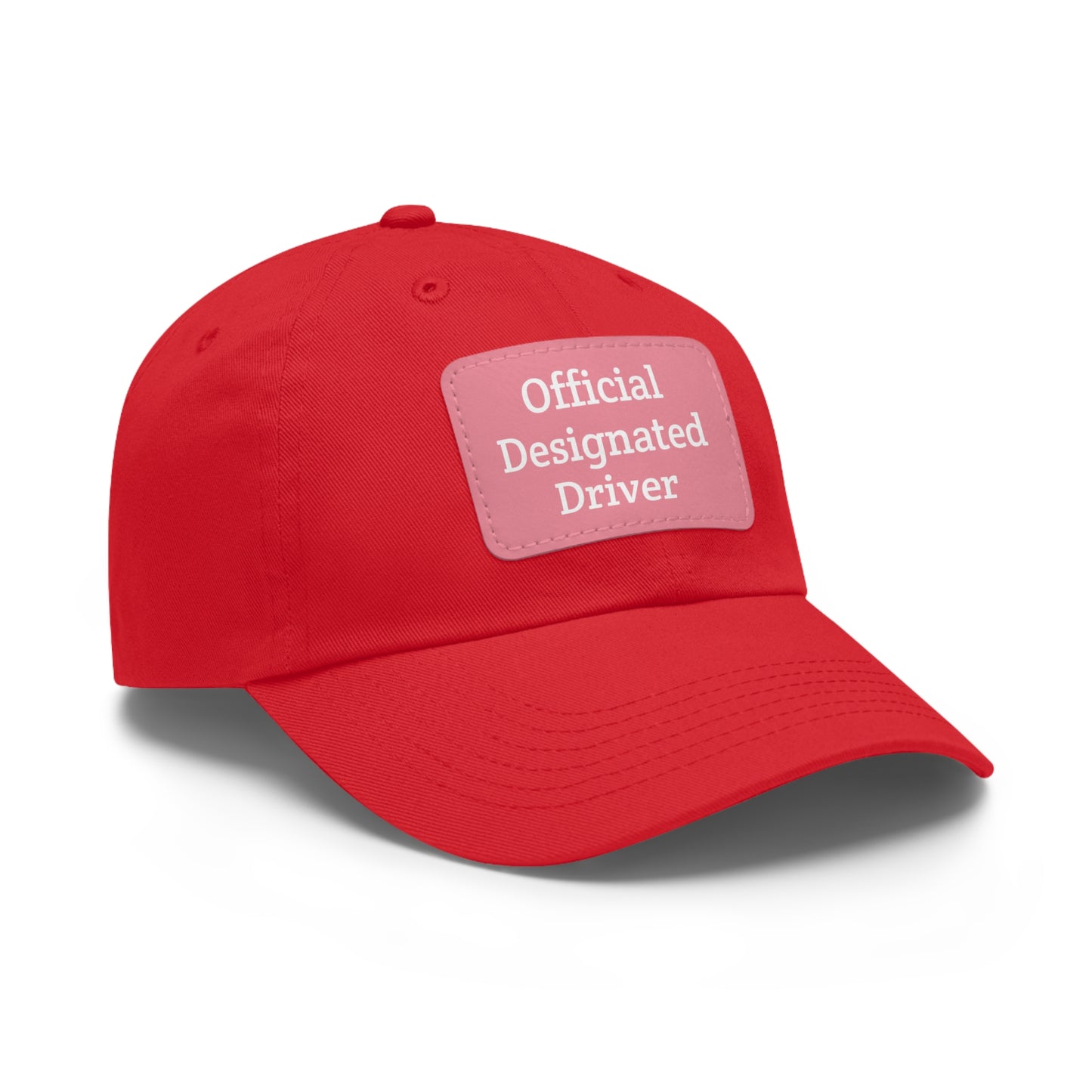 "Official Designated Driver" Dad Hat with Leather Patch (Rectangle)
