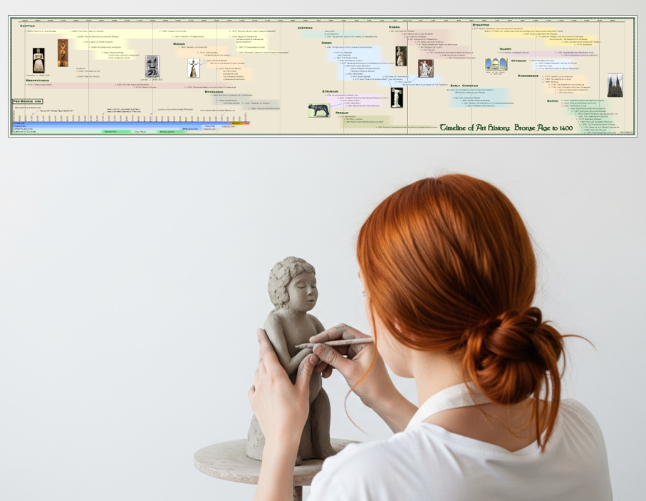 Timeline of Art History Poster - Bronze Age to 1400 AD