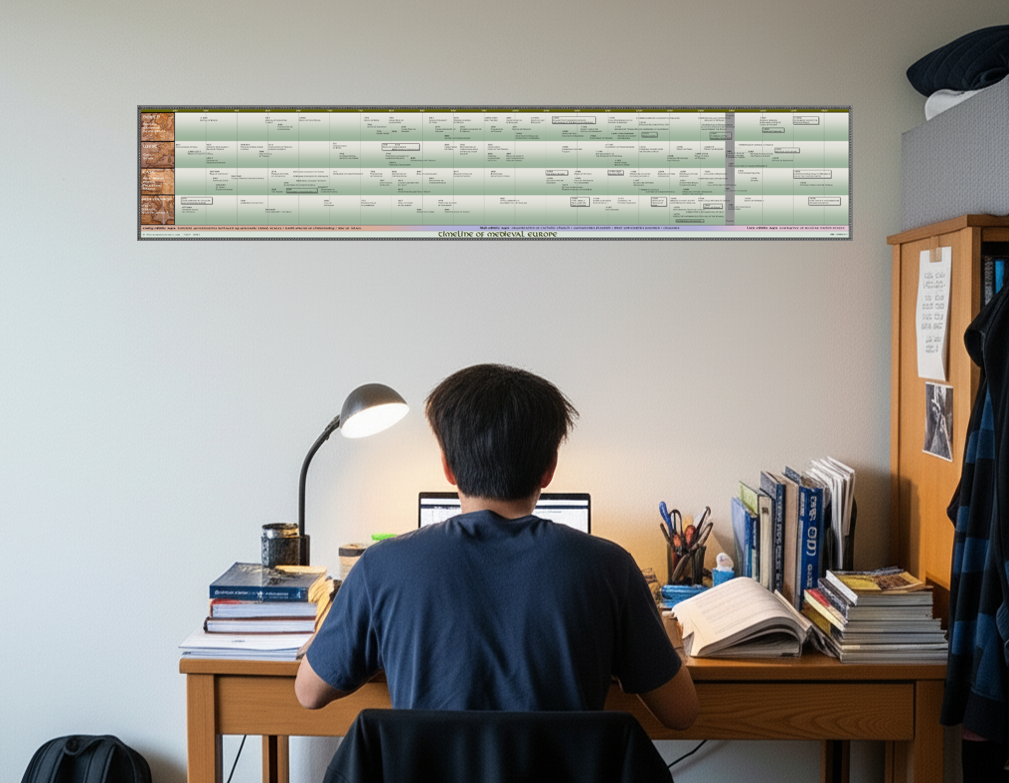 Timeline of Medieval Europe Poster
