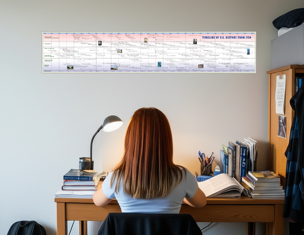 Timeline of U.S. History from 1750 Poster